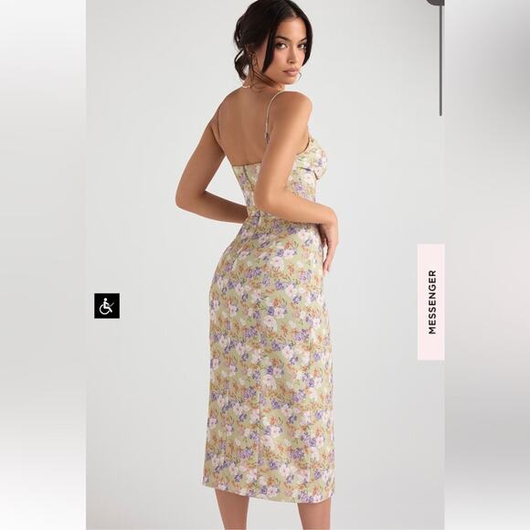 House of CB Charlotte Peony Print Midi Sundress Size M Medium New - Picture 5 of 12